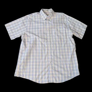 Orvis Cotton Yellow Blue Plaid Short Sleeve Casual Outdoor Shirt Men's XL